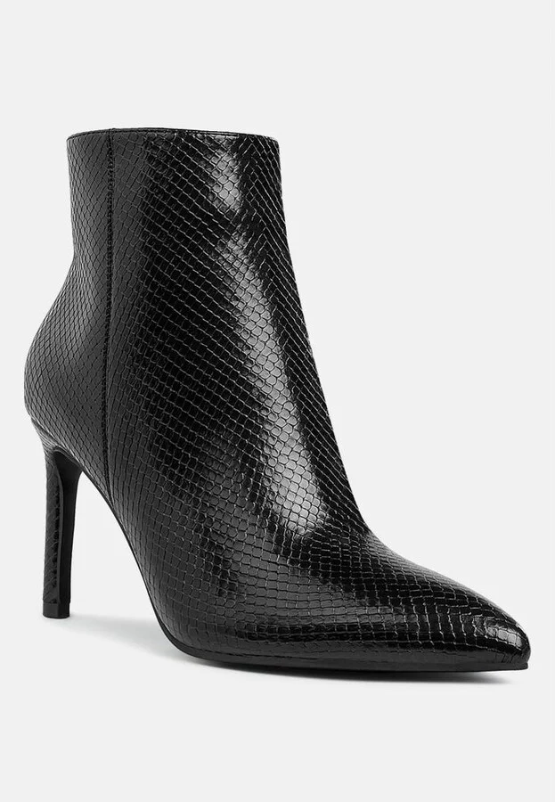 Tatria Textured Stiletto Heel Ankle Boots - Image 4