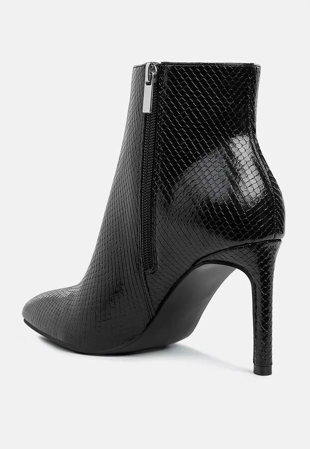 Tatria Textured Stiletto Heel Ankle Boots - Image 5