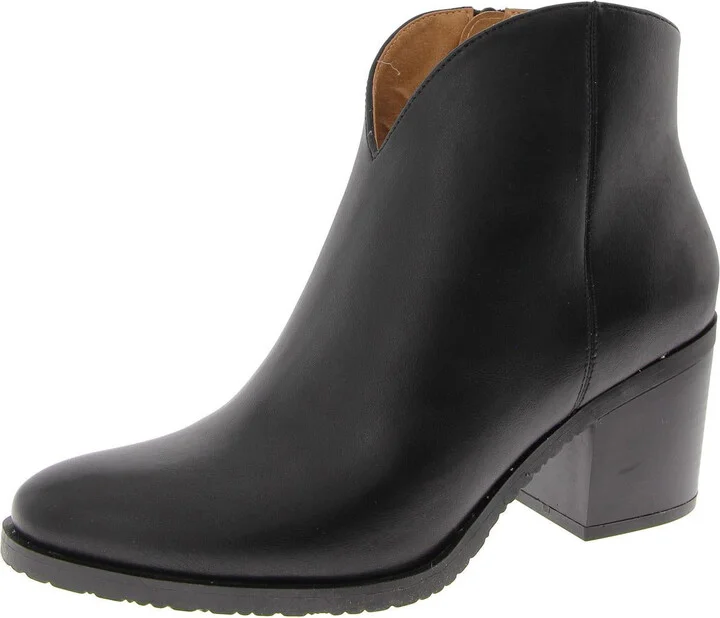 Tattles Womens Faux Leather Block Heel Ankle Boots