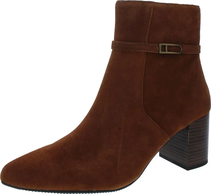 Tatum Womens Leather Pointed Toe Booties