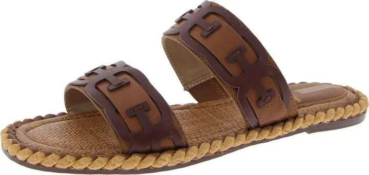 Tatum Womens Solid Leather Slide Sandals