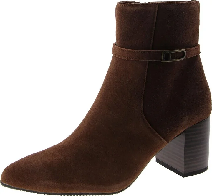 Tatum Womens Suede Block Heel Ankle Boots