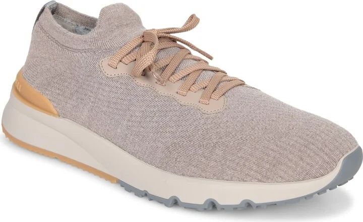 Taupe Wool Knit Sneakers - Image 2