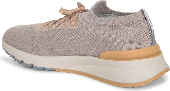 Taupe Wool Knit Sneakers - Image 3