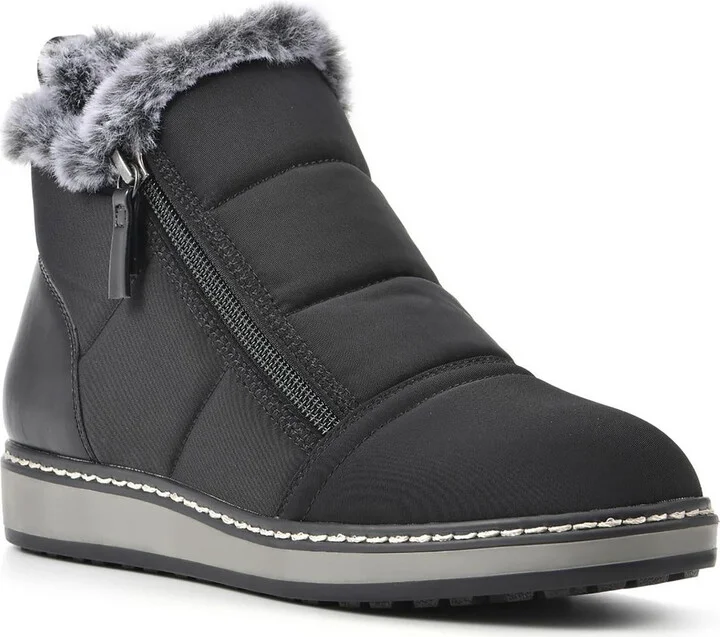 Taurus Womens Faux Leather Trim Faux Shearling Winter & Snow Boots