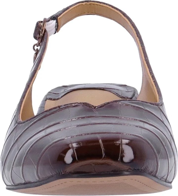 Taveta Croc Embossed Slingback Pump - Image 4