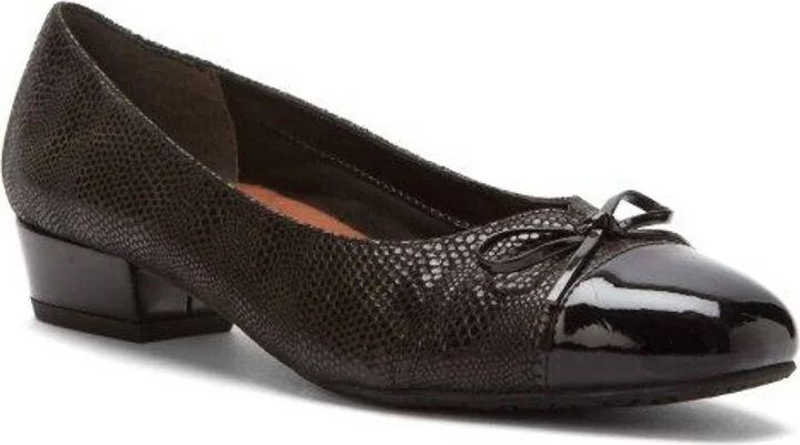 Tawnie Low Heeled Shoes - Wide Width In Brown Lizard