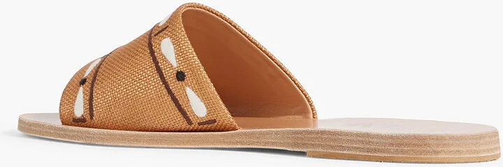 Taygete embroidered raffia slides - Image 3