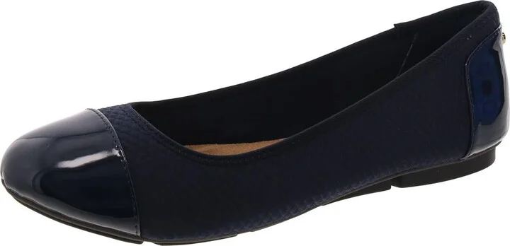 Taylee Womens Patent Trim Loafer Ballet Flats