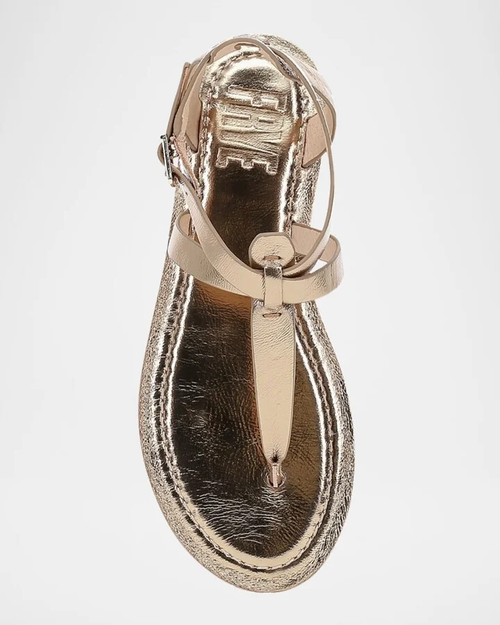 Taylor Metallic Ankle-Strap Thong Sandals - Image 5