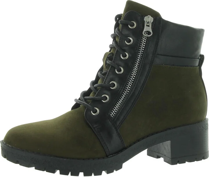 Taylor Womens Ankle Zipper Combat & Lace-up Boots