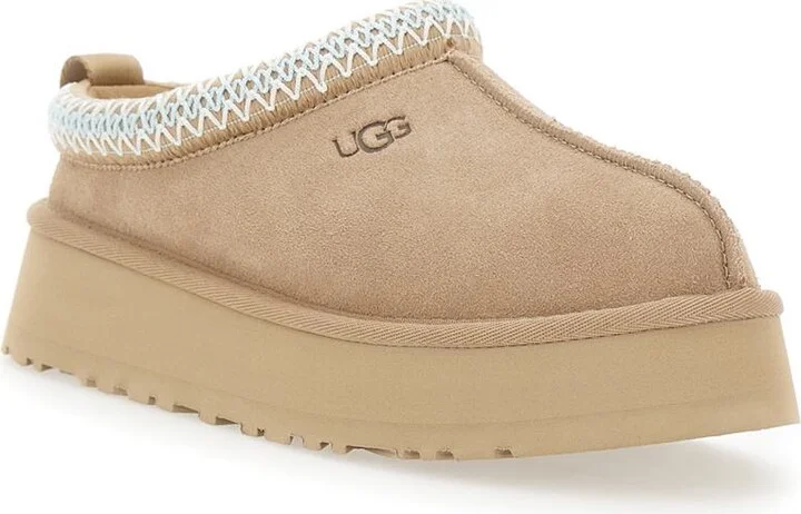 'Tazz' Beige Sabot With Embossed Logo In Suede Woman - Image 2