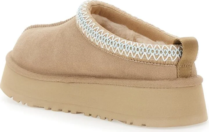 'Tazz' Beige Sabot With Embossed Logo In Suede Woman - Image 3