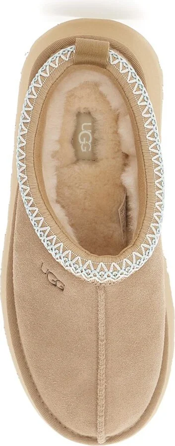 'Tazz' Beige Sabot With Embossed Logo In Suede Woman - Image 4