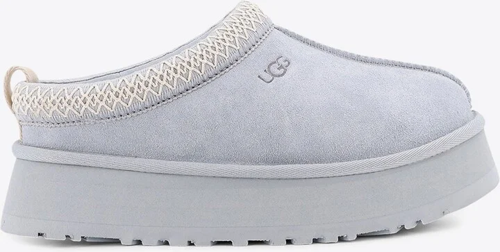 Tazz Braid-Edge Suede Flatform Mules