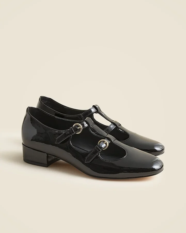 Teagan T-strap heels in patent leather
