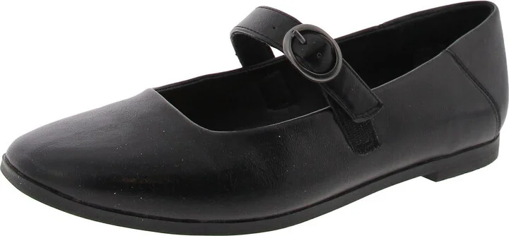 Teagan Womens Buckle Faux Leather Mary Janes