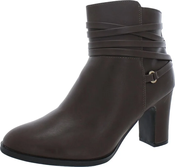 Teaser Womens Faux Leather Ankle Boots