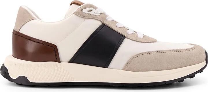 Technical Fabric And Leather Sneakers