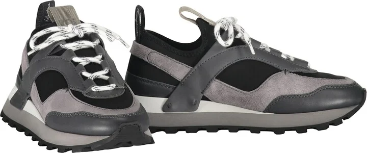 Techno Fabric And Leather Sneakers - Image 2