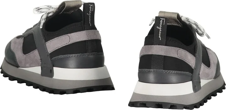 Techno Fabric And Leather Sneakers - Image 3