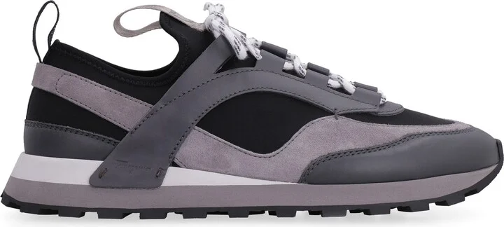 Techno Fabric And Leather Sneakers - Image 2