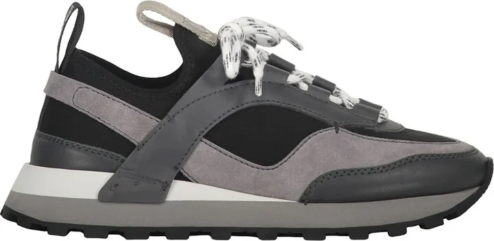 Techno Fabric And Leather Sneakers