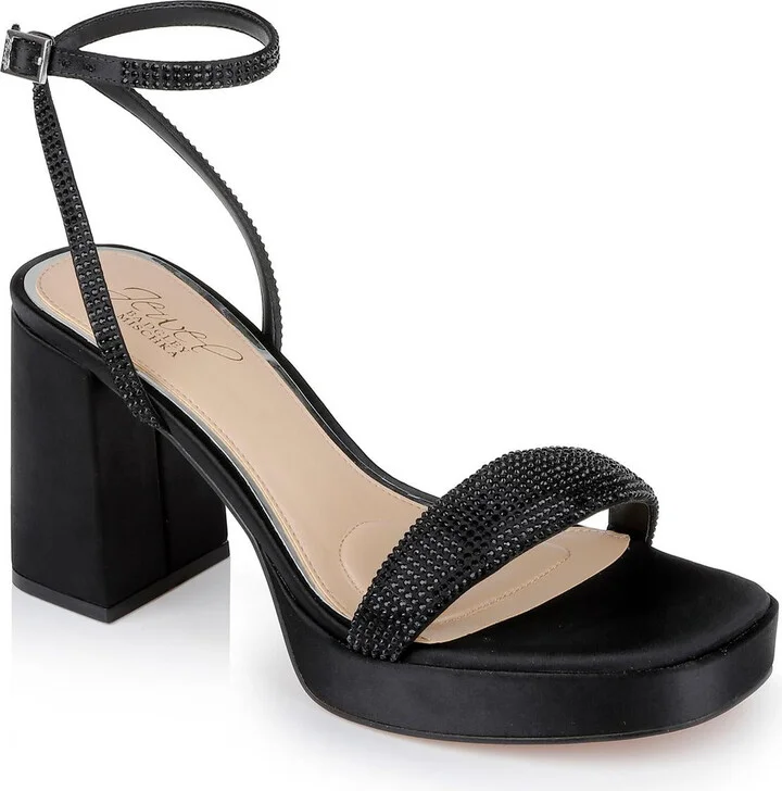 Teddi Womens Embellished Textured Block Heels