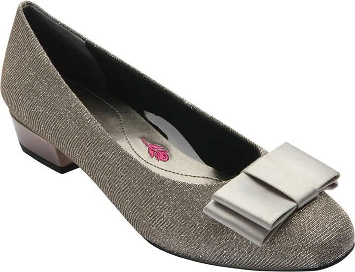Teddi Womens Microfiber Slip On Block Heels