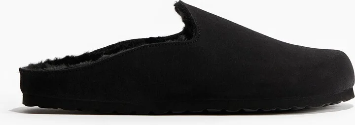 Teddy Fleece-Lined Suede Mules