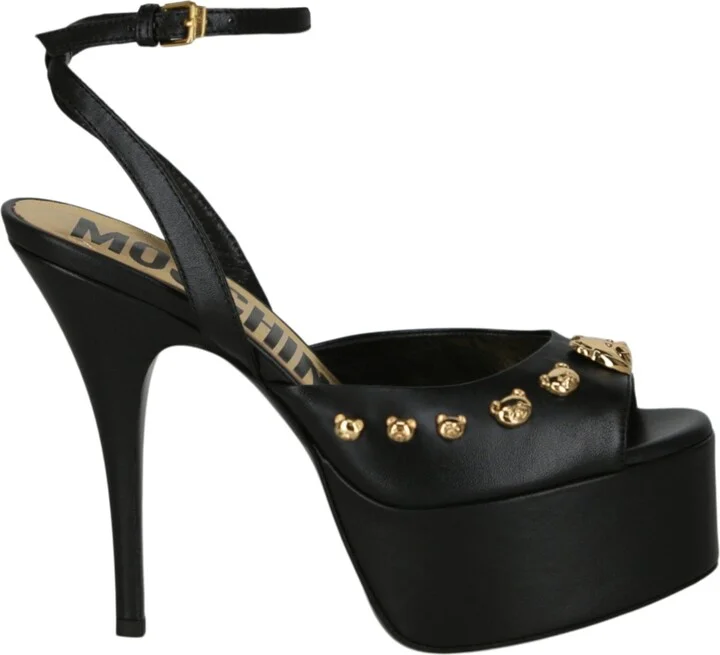Teddy Studs Platform Heel Sandals