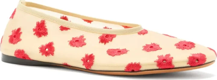 Tee floral-embroidered ballet flats - Image 2