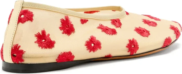 Tee floral-embroidered ballet flats - Image 3