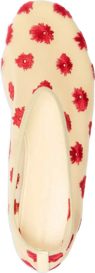 Tee floral-embroidered ballet flats - Image 4