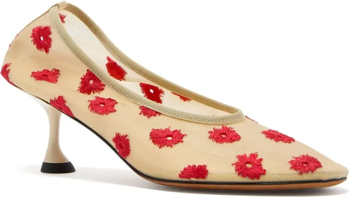 Tee floral-embroidered pumps - Image 2