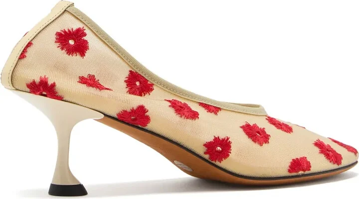Tee floral-embroidered pumps - Image 3
