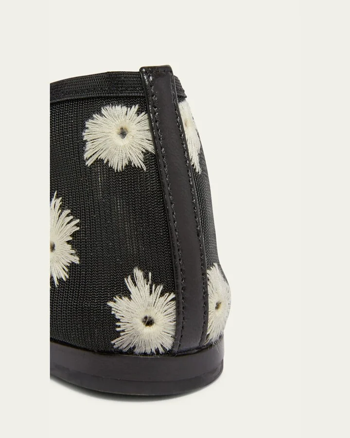 Tee Mesh Embroidered Ballet Flats - Image 3