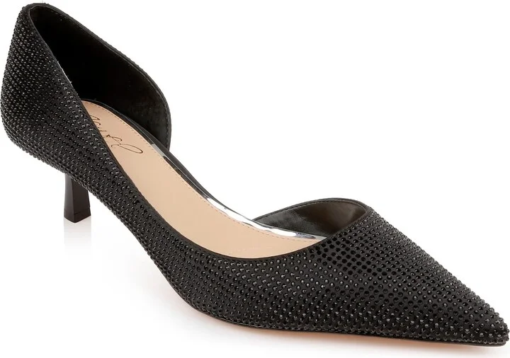 Teegan Half d'Orsay Pointed Toe Kitten Heel Pump