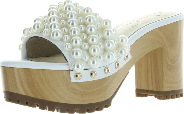 Telina4 Womens Embellished Summer Mule Sandals