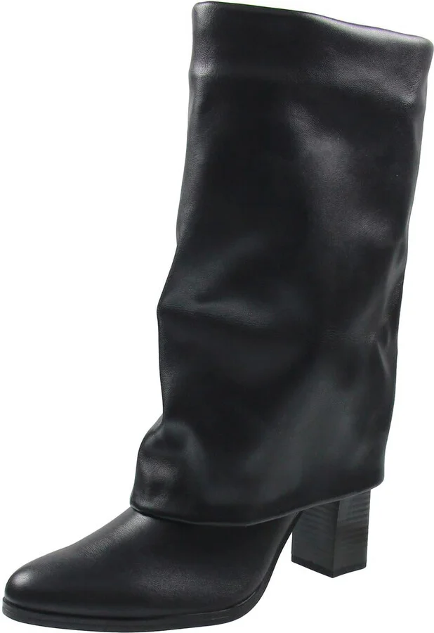 Temas 2 Womens Fold-Over Faux Leather Mid-Calf Boots