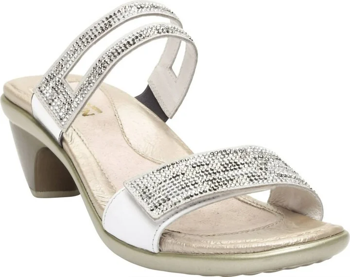 Temper Slide Sandal In White Pearl Leather/white Mult