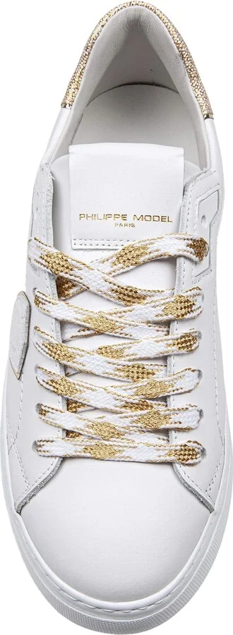 Temple Leather Sneakers Color White/gold - Image 2