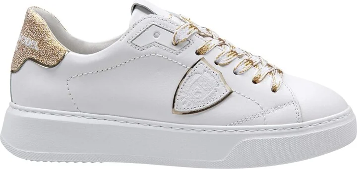 Temple Leather Sneakers Color White/gold