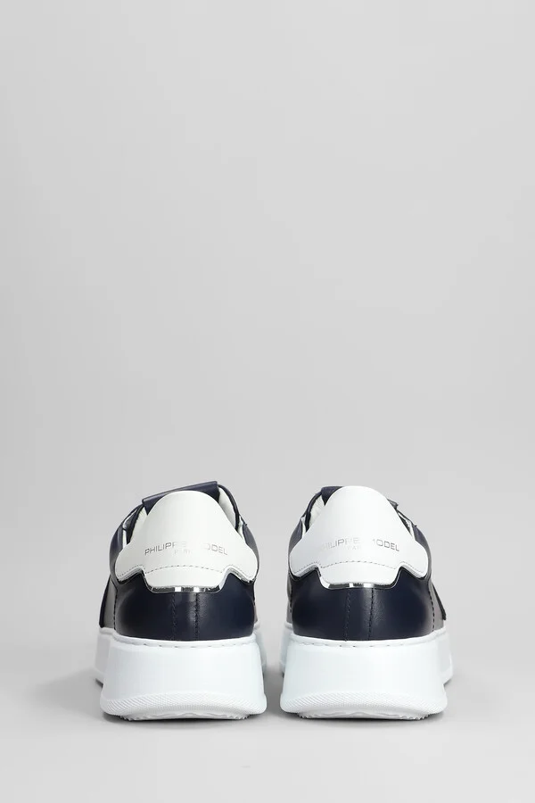 Temple Low Sneakers In Blue Leather - Image 4