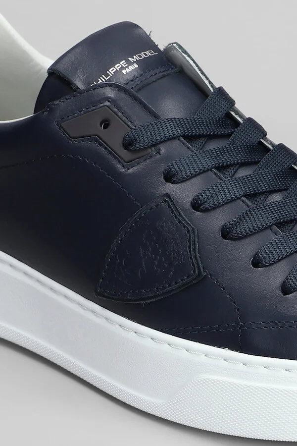 Temple Low Sneakers In Blue Leather - Image 5