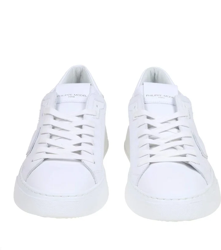 Temple Low Sneakers In White Leather - Image 3