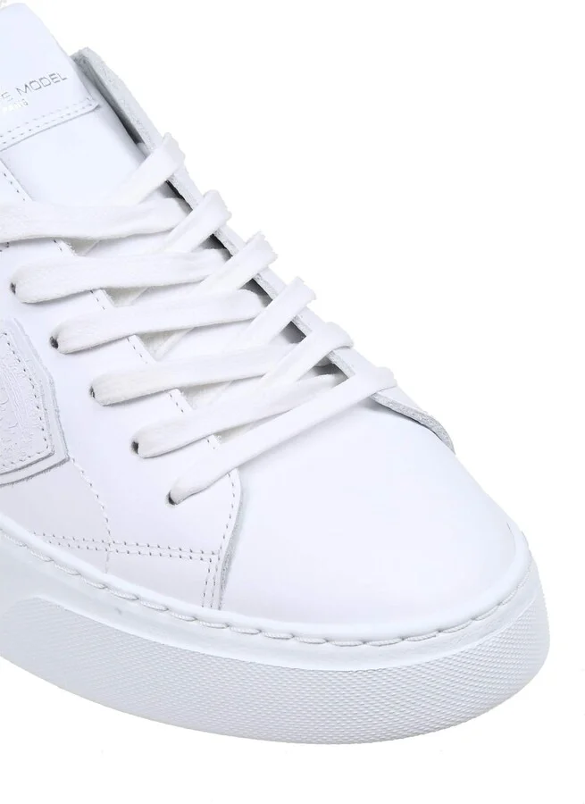 Temple Low Sneakers In White Leather - Image 5