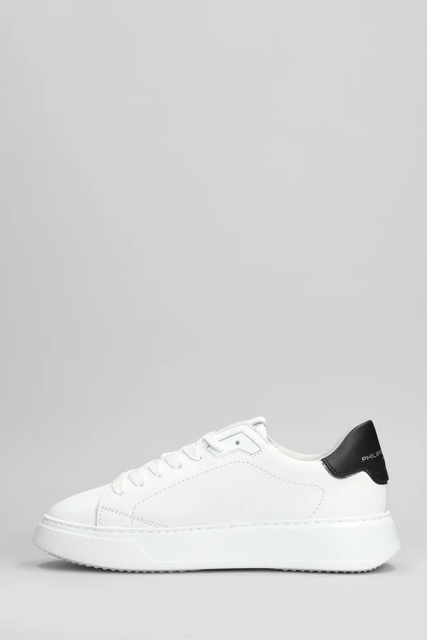 Temple Low Sneakers In White Leather - Image 3