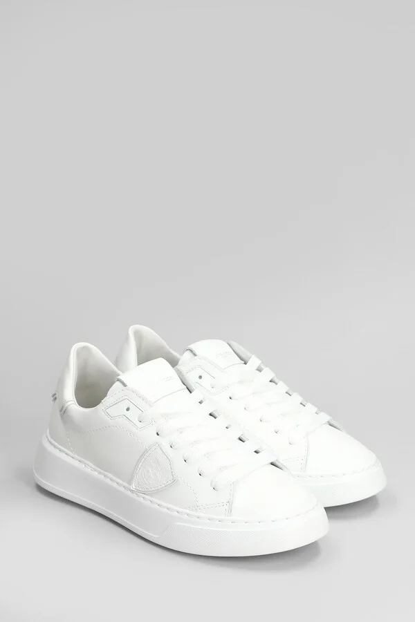 Temple Low Sneakers In White Leather - Image 2