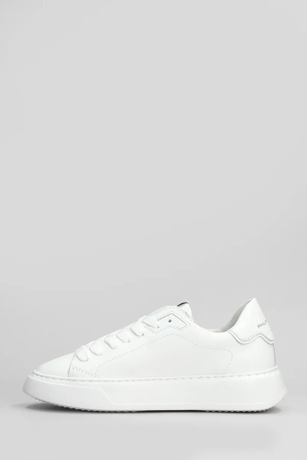 Temple Low Sneakers In White Leather - Image 3